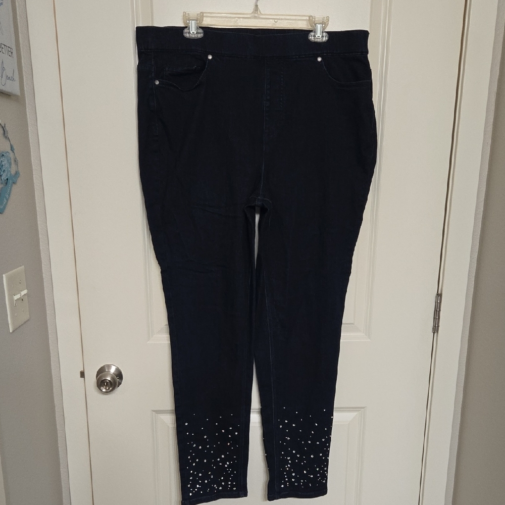 Isaac Mizrahi Jeans with White Embellishments